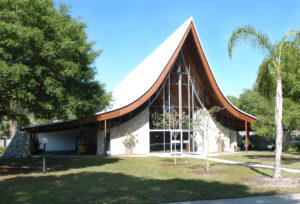 St. Paul Lutheran Church in Sarasota was designed in 1958 by Victor Lundy, who did an all-concrete addition in 1970. Staff photo / Harold Bubil; 3-28-2012.