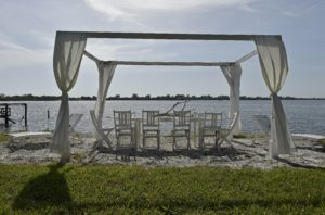 A spot in the deWlolf back yard for relaxing and enjoying the ever-changing beauty of Sarasota Bay. (July 28, 2016) (Herald-Tribune staff photo by Thomas Bender)